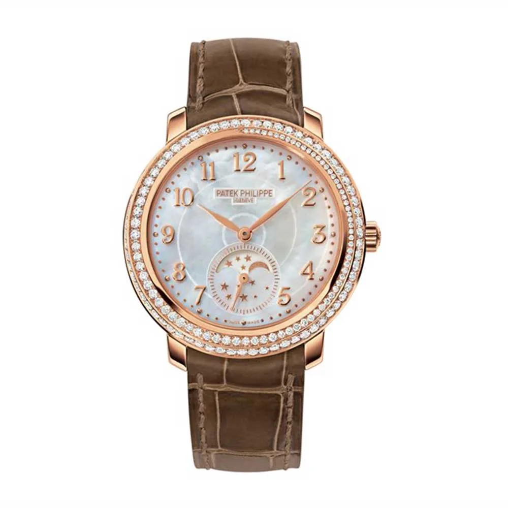 Patek Philippe Complications Mother of Pearl Dial Taupe Leather Ladies Watch 4968R-001 3 Patek Philippe Complications Mother of Pearl Dial Taupe Leather Ladies Watch 4968R-001