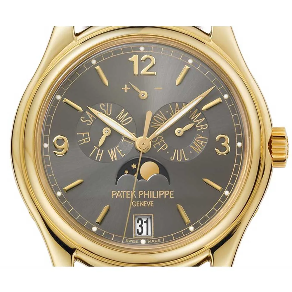 Patek Philippe Complications Grey Dial 18kt Yellow Gold Mens Watch