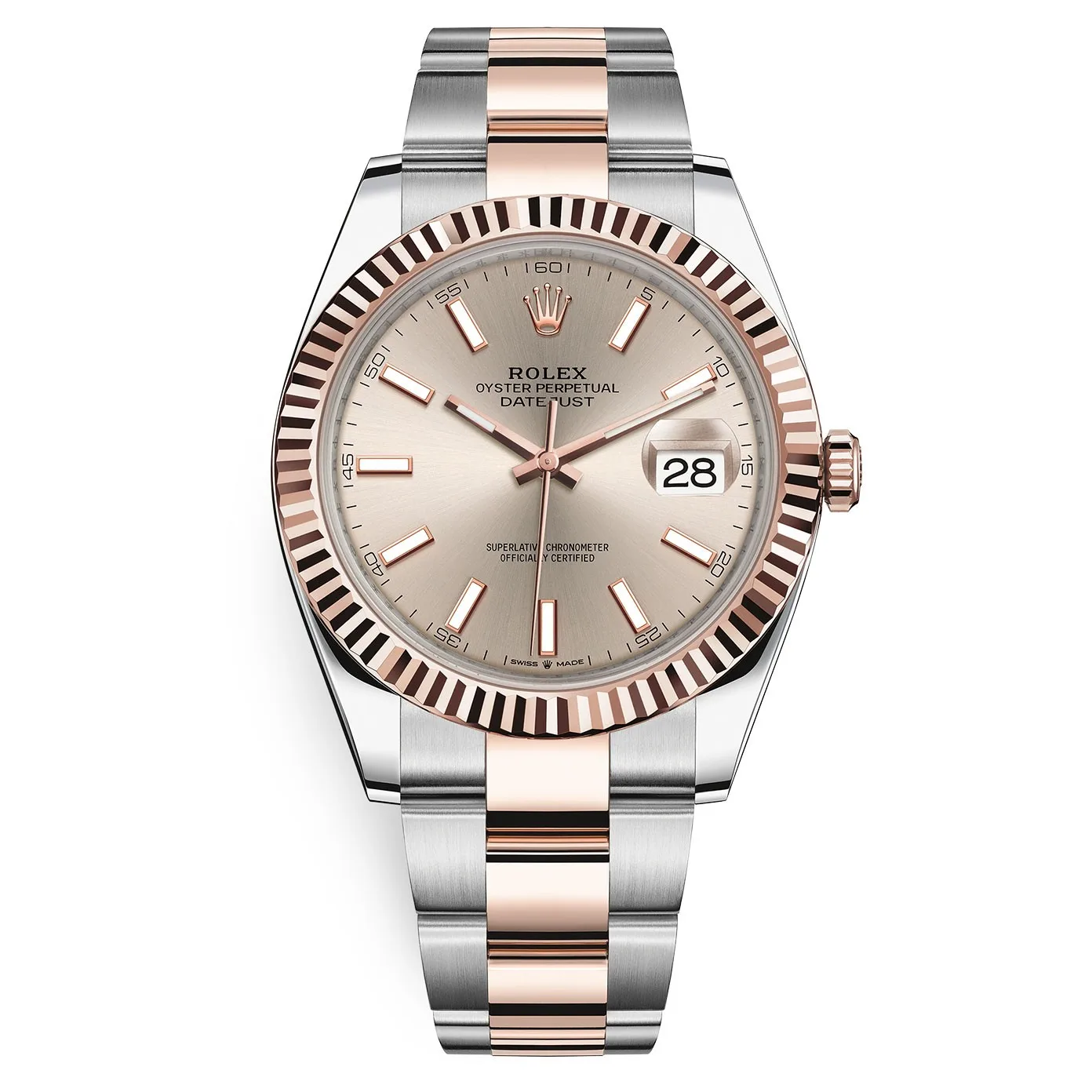 Rolex Datejust 126331 Sundust Index Oyster 41mm Steel and Everose Gold Mens Watch 3 Rolex Datejust 126331 Sundust Index Oyster