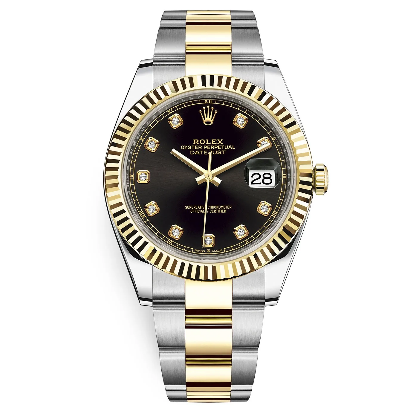 Rolex Datejust 126333 Black Diamond Oyster 41mm Steel and Yellow Gold Mens Watch 3 Rolex Datejust 126333 Black Diamond Oyster