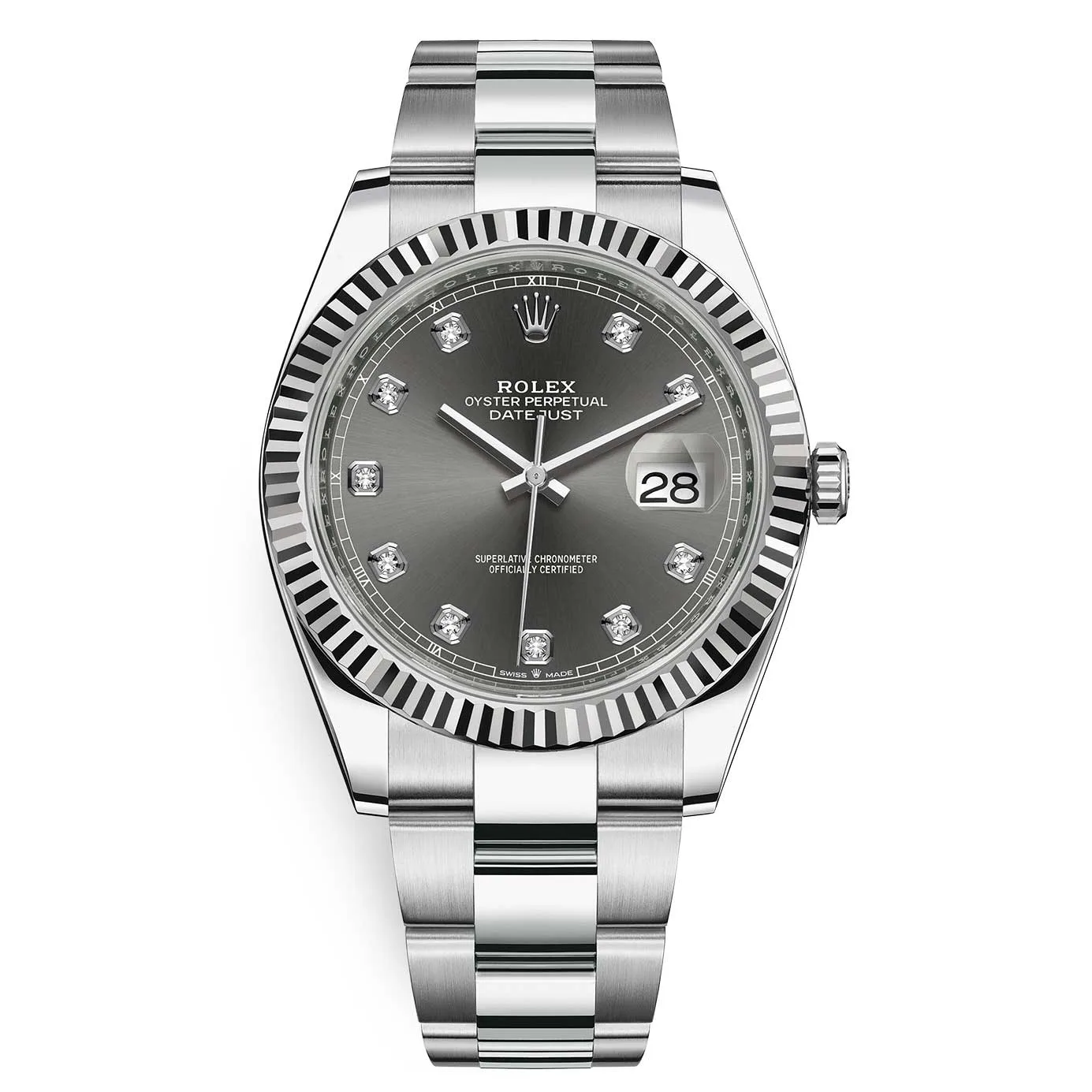 Rolex Datejust 126334 Dark Rhodium Diamond Oyster 41mm Stainless Steel Mens Watch 3 Rolex Datejust 126334 Dark Rhodium Diamond