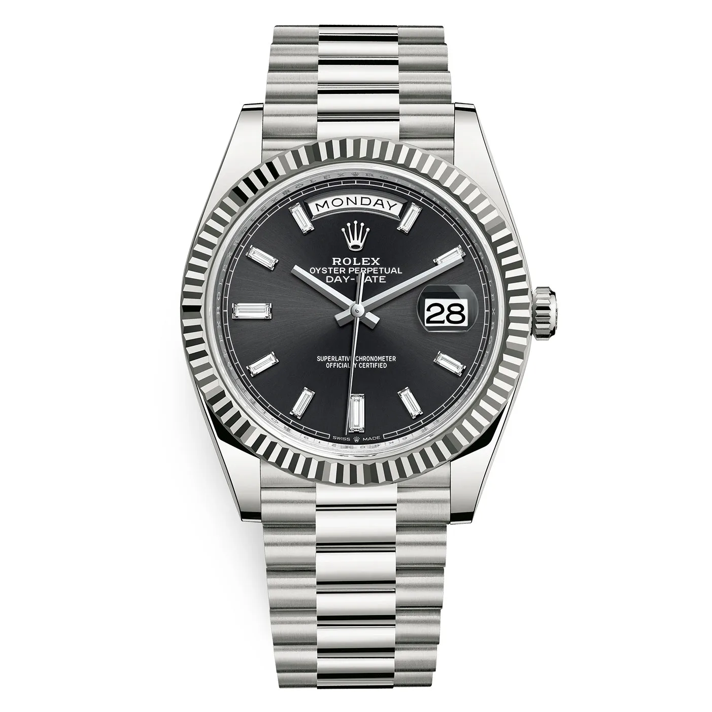 Rolex Day-Date 228239 Black Baguette Dial 40mm White Gold Mens Watch 3 Rolex Day-Date 228239 Black Baguette Dial 40mm White Gold Mens Watch