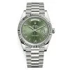 Rolex Day-Date 228239 Olive Green Roman 40mm White Gold Mens Watch
