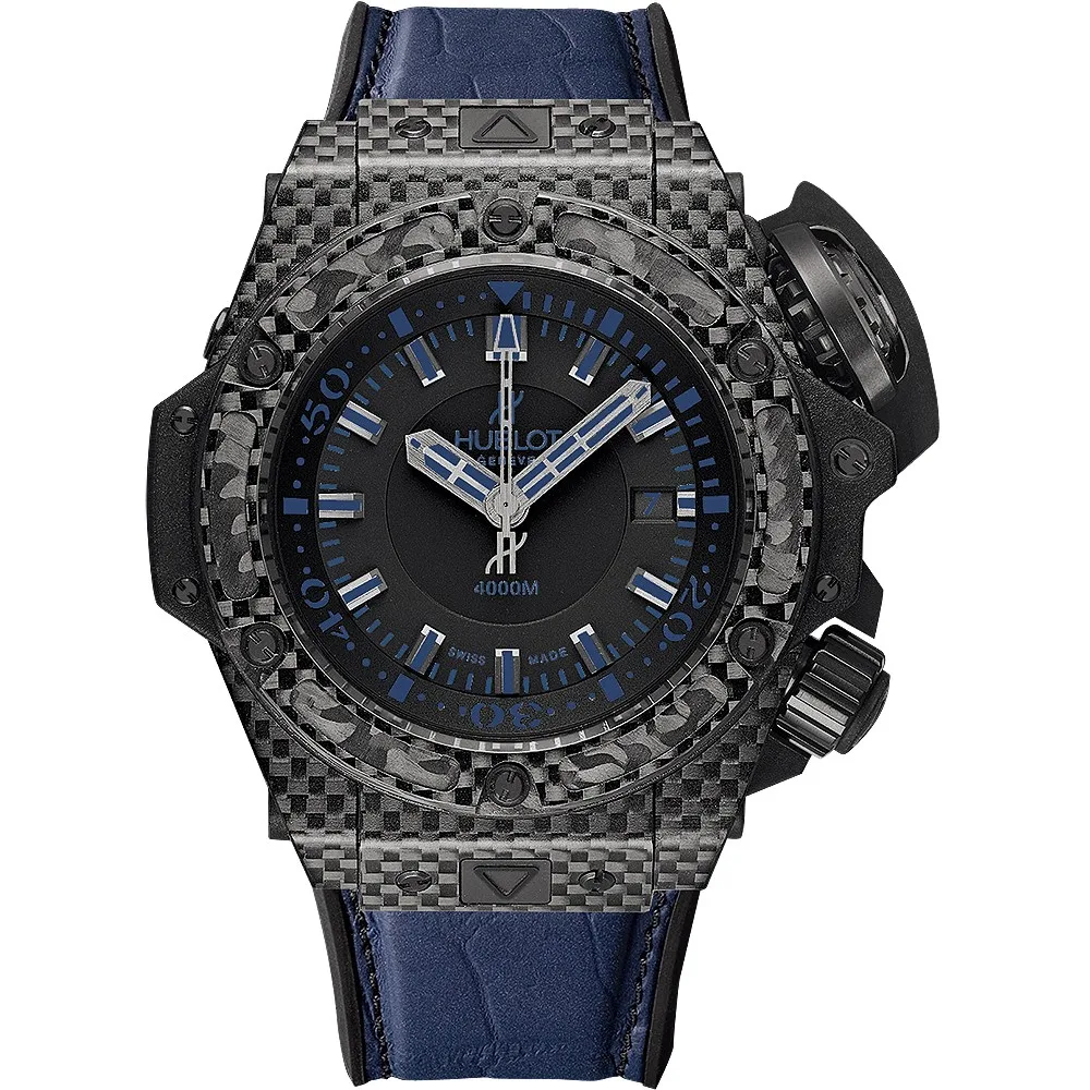 Hublot King Power Oceanographic 4000 48mm Mens Watch 731.qx.1190.gr.abb12 ALL BLACK BLUE 3 Hublot King Power Oceanographic 4000 48mm Mens Watch