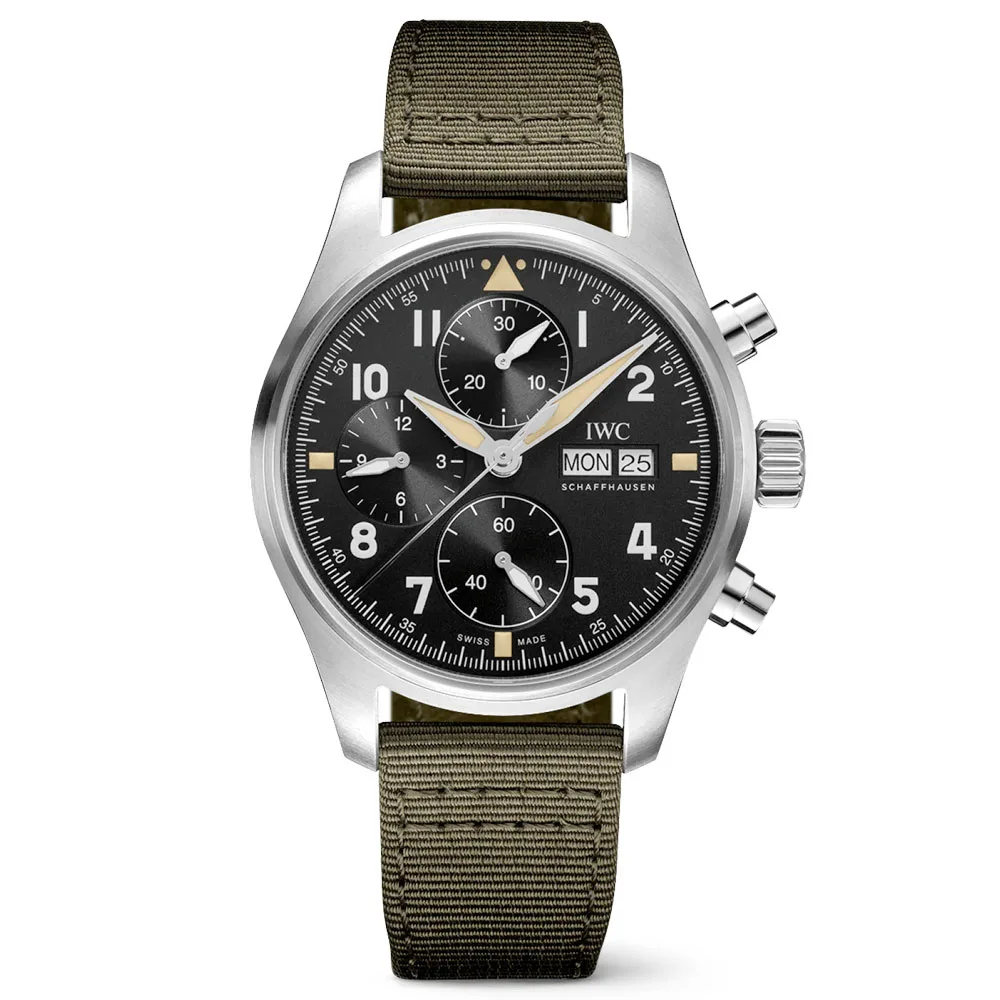 IWC Pilot IW387901 Spitfire Chronograph Automatic Black Dial Men's Watch