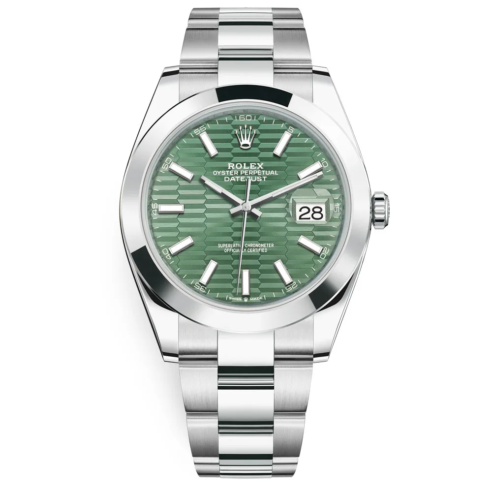 Rolex Datejust 126300 mint green fluted-motif dial 41mm Oyster bracelet Stainless Steel Men's Watch 3 Rolex Datejust 126300 mint green