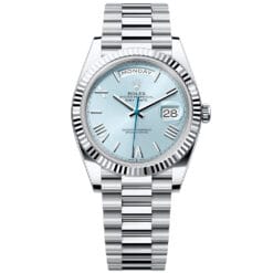 Rolex Day-Date 228236-0012 Ice Blue Roman Dial 40mm Platinum Men's Watch