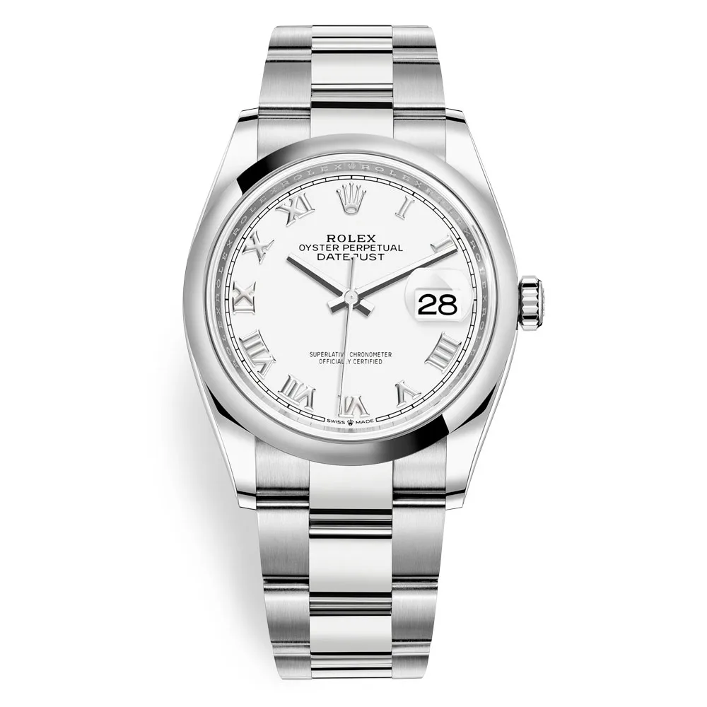 Rolex Datejust 126200 White Roman Oyster 36mm Stainless Steel Watch 3 Rolex Datejust 126200 White Roman Oyster 36mm Stainless Steel Watch