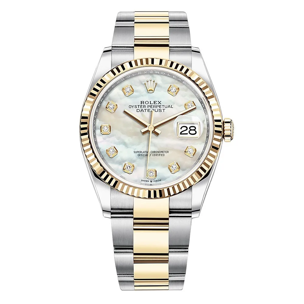 Rolex Datejust 126233 MOP Diamond Oyster 36mm Steel and Yellow Gold Watch