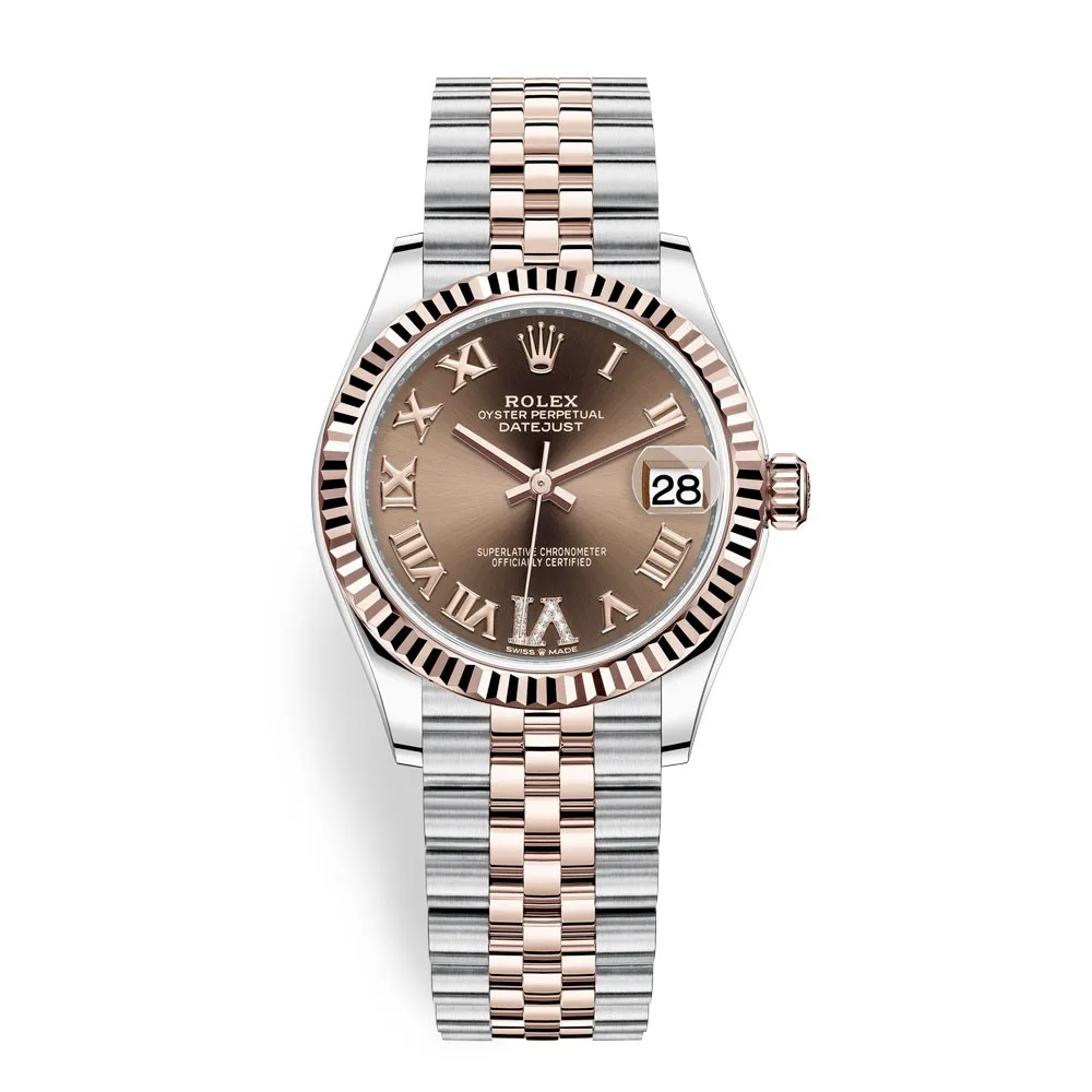 Rolex Datejust 278271 Chocolate Roman VI Jubilee 31mm Steel and Rose Gold Ladies Watch