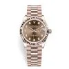 Rolex Datejust 278275 Chocolate Diamond Dial President 31mm Everose Gold Ladies Watch