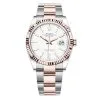 Rolex Datejust 126231 White Index Oyster 36mm Stainless Steel and Rose Gold Ladies Watch