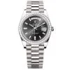 Rolex Day-Date 228349rbr-0003 Black Baguette Diamond Dial 40mm White Gold Men's Watch