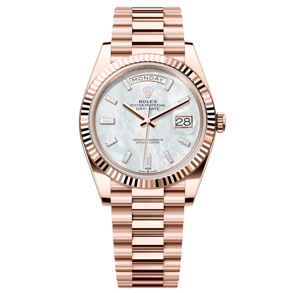 Rolex Day-Date 228235-0056 MOP Baguette Diamond Dial 40mm Everose Gold Men's Watch 3 Rolex Day-Date 228235-0056 MOP Baguette Diamond Dial 40mm Everose Gold Men's Watch