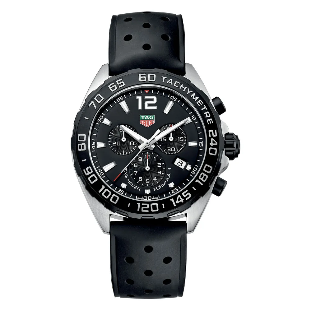 TAG Heuer CAZ1010.FT8024 Formula 1 Chronograph Quartz 43 Stainless Steel Black Dial Rubber Bracelet Watch 3 TAG Heuer CAZ1010.FT8024 Formula 1 Chronograph Quartz 43 Stainless Steel Black Dial Rubber Bracelet Watch