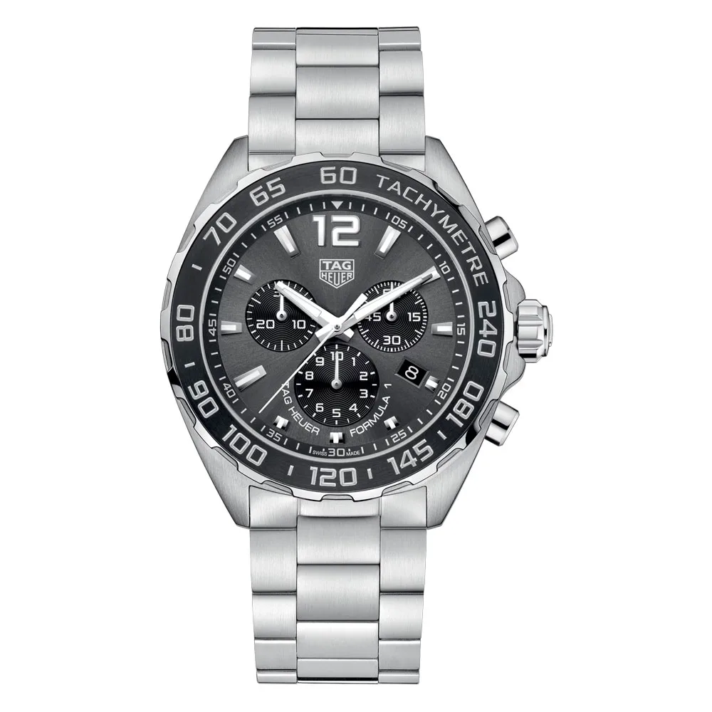 TAG Heuer CAZ1011.BA0842 Formula 1 Chronograph Quartz 43 Stainless Steel Grey Dial Watch