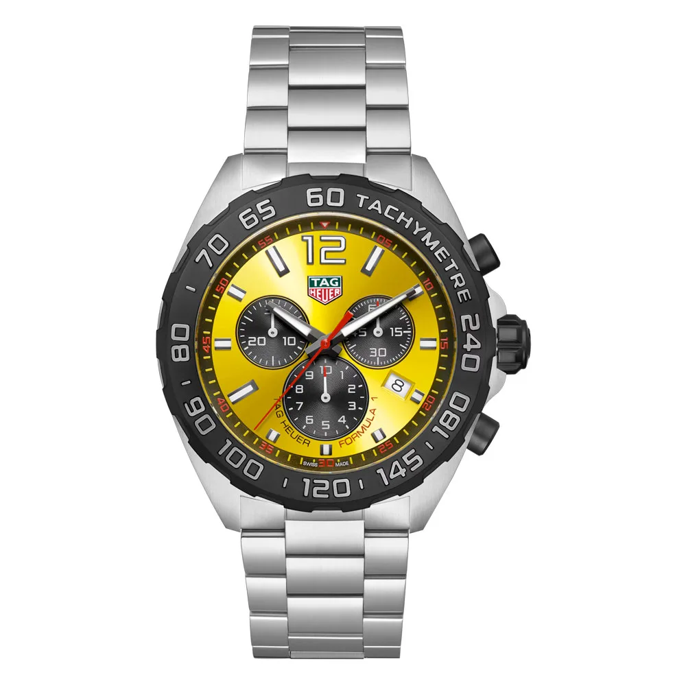 TAG Heuer CAZ101AM.BA0842 Formula 1 Quartz Chronograph Stainless Steel Yellow Dial Watch 3 TAG Heuer CAZ101AM.BA0842 Formula 1 Quartz Chronograph Stainless Steel Yellow Dial Watch
