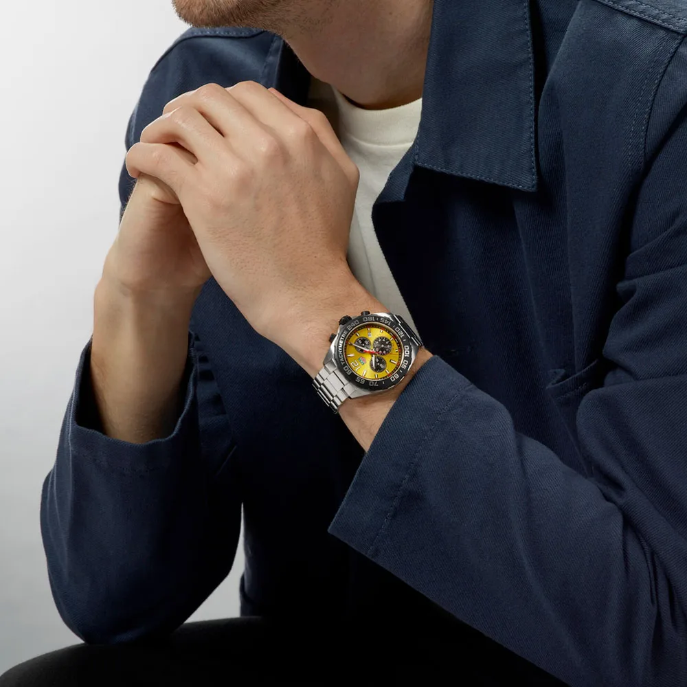 TAG Heuer CAZ101AM.BA0842 Formula 1 Quartz Chronograph Stainless Steel Yellow Dial Watch 5 TAG Heuer CAZ101AM.BA0842 Formula 1 Quartz Chronograph Stainless Steel Yellow Dial Watch - Image 3