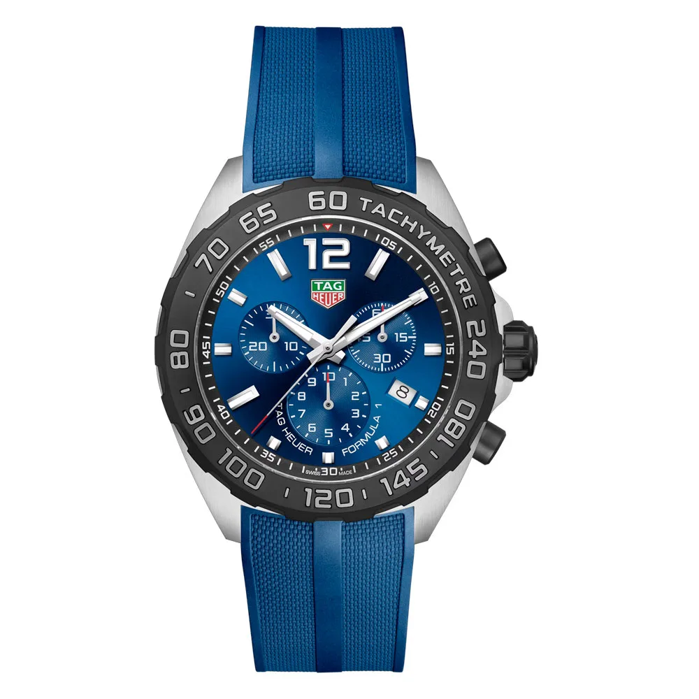 TAG Heuer CAZ101AV.FT8077 Formula 1 Chronograph Quartz 43 Stainless Steel Rubber Bracelet Blue Dial Watch 3 TAG Heuer CAZ101AV.FT8077 Formula 1 Chronograph Quartz 43 Stainless Steel Rubber Bracelet Blue Dial Watch