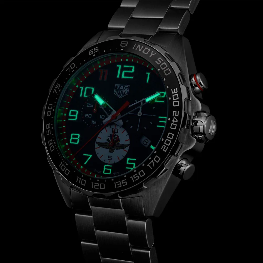 TAG Heuer CAZ101AW.BA0842 Formula 1 Chronograph Quartz x Indy 500 Stainless Steel Black Dial Watch - Image 3