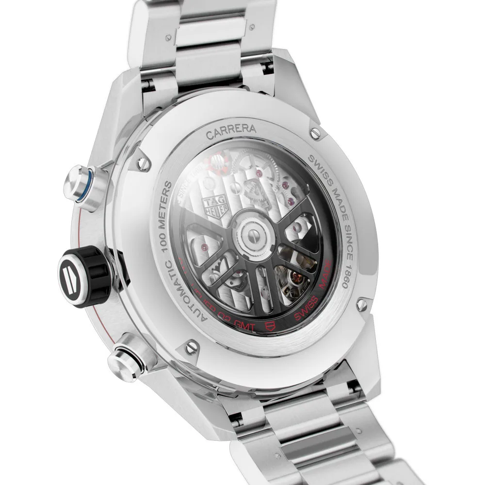 TAG Heuer CBG2A1Z.BA0658 Carrera Calibre Heuer 02 GMT Stainless Steel Skeleton Dial Watch 4 TAG Heuer CBG2A1Z.BA0658 Carrera Calibre Heuer 02 GMT Stainless Steel Skeleton Dial Watch - Image 2