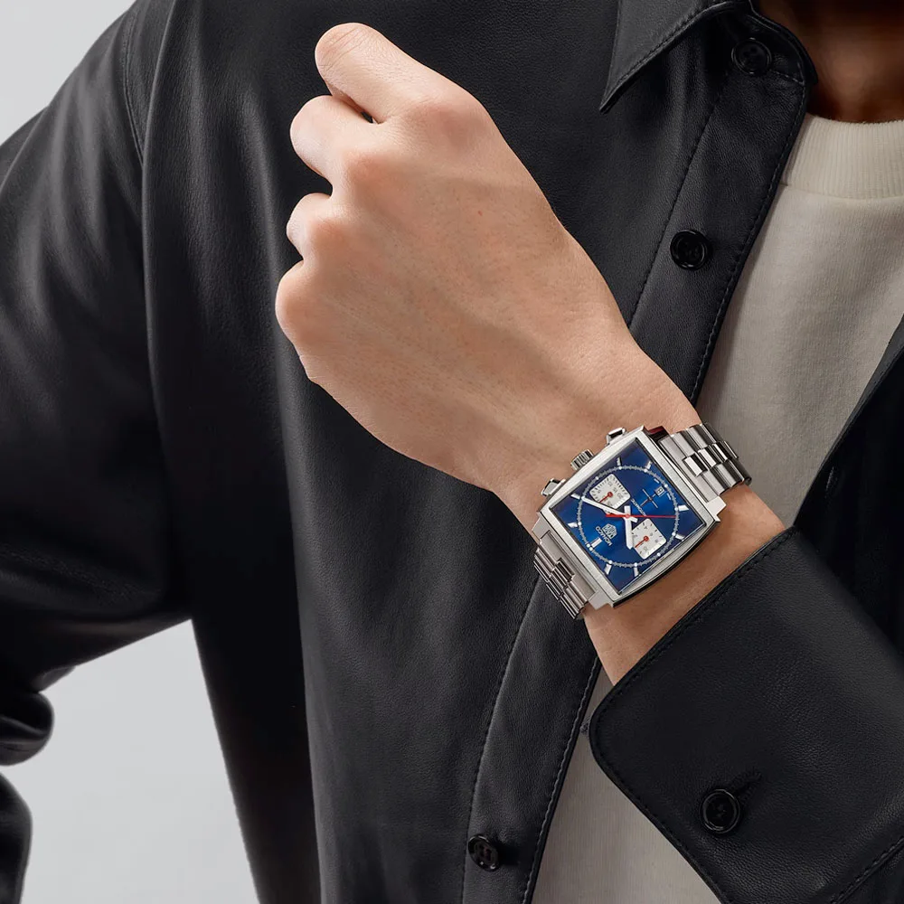 TAG Heuer CBL2111.BA0644 Monaco Calibre Heuer 02 Stainless Steel Blue Dial Watch 4 TAG Heuer CBL2111.BA0644 Monaco Calibre Heuer 02 Stainless Steel Blue Dial Watch - Image 2