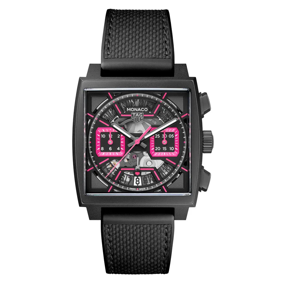 TAG Heuer CBL218B.FT6236 Monaco Calibre Heuer 02 Titanium DLC Skeleton - Pink Dial Watch 3 TAG Heuer CBL218B.FT6236 Monaco Calibre Heuer 02 Titanium DLC Skeleton - Pink Dial Watch