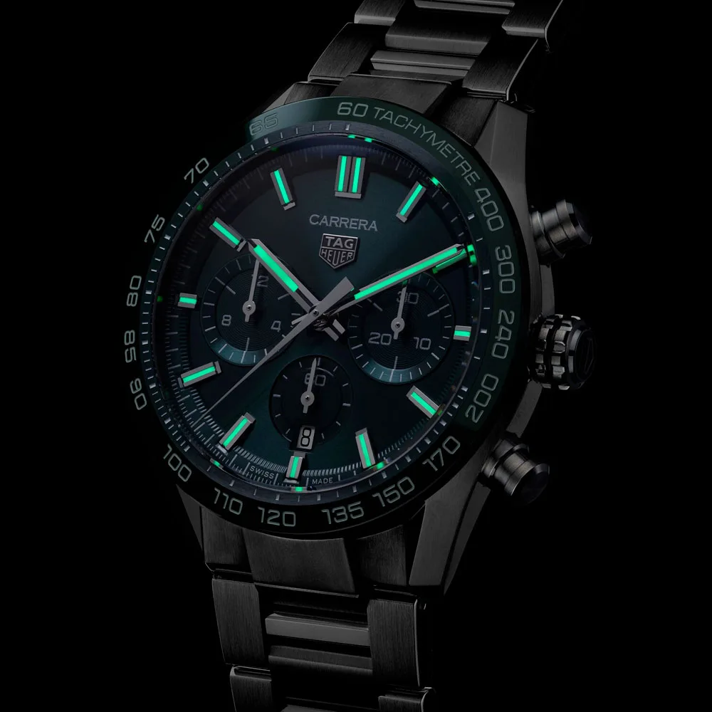 TAG Heuer CBN2A1N.BA0643 Carrera Calibre Heuer 02 44 Stainless Steel Green Dial Watch - Image 3