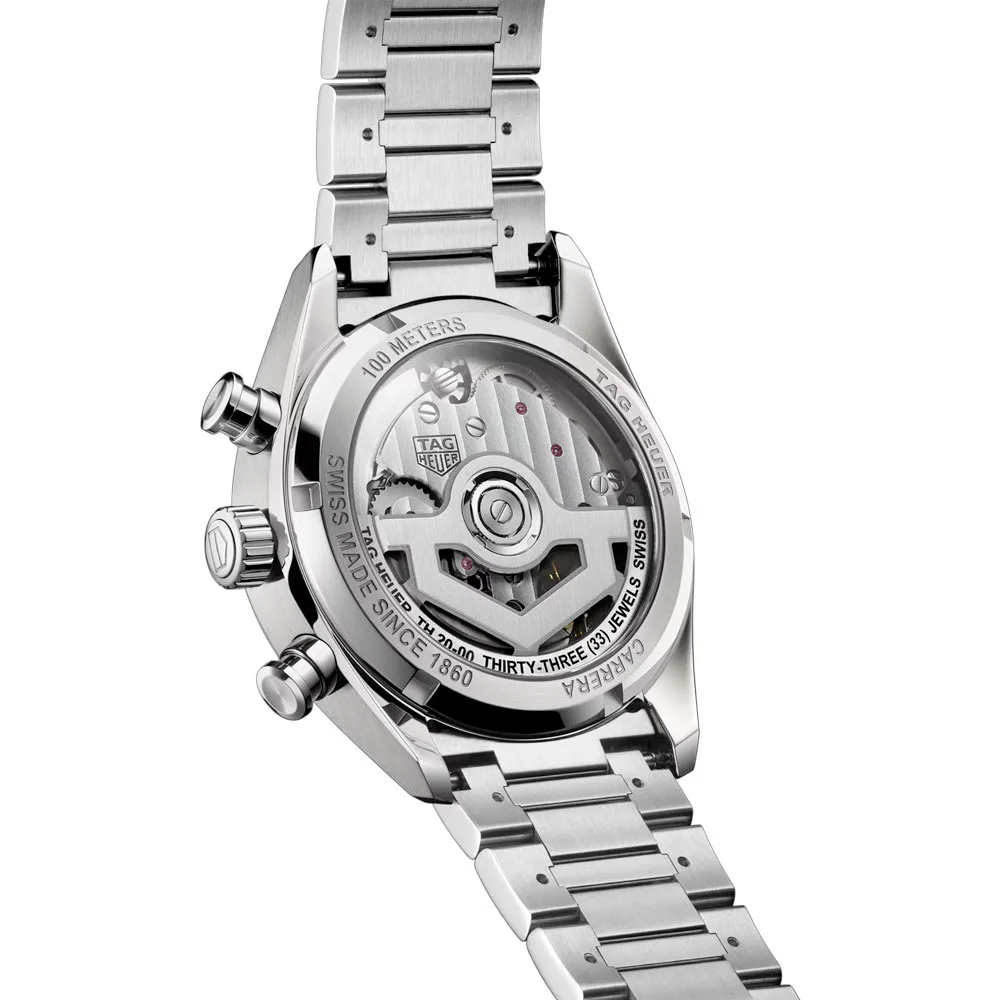 TAG Heuer CBS2216.BA0041 Carrera Chronograph Glass Box Stainless Steel Panda Silver Dial Watch 4 TAG Heuer CBS2216.BA0041 Carrera Chronograph Glass Box Stainless Steel Panda Silver Dial Watch - Image 2