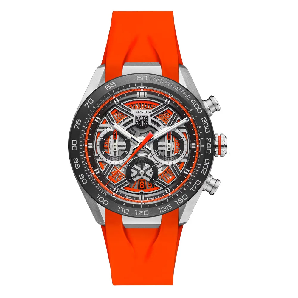 TAG Heuer CBU2082.FT6275 Carrera Chronograph Extreme Sport Titanium - Ceramic Skeleton Orange Dial Watch