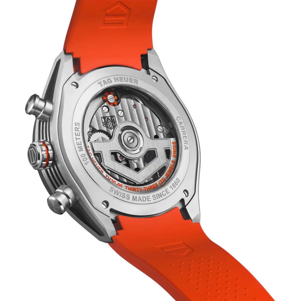 TAG Heuer CBU2082.FT6275 Carrera Chronograph Extreme Sport Titanium - Ceramic Skeleton Orange Dial Watch - Image 3
