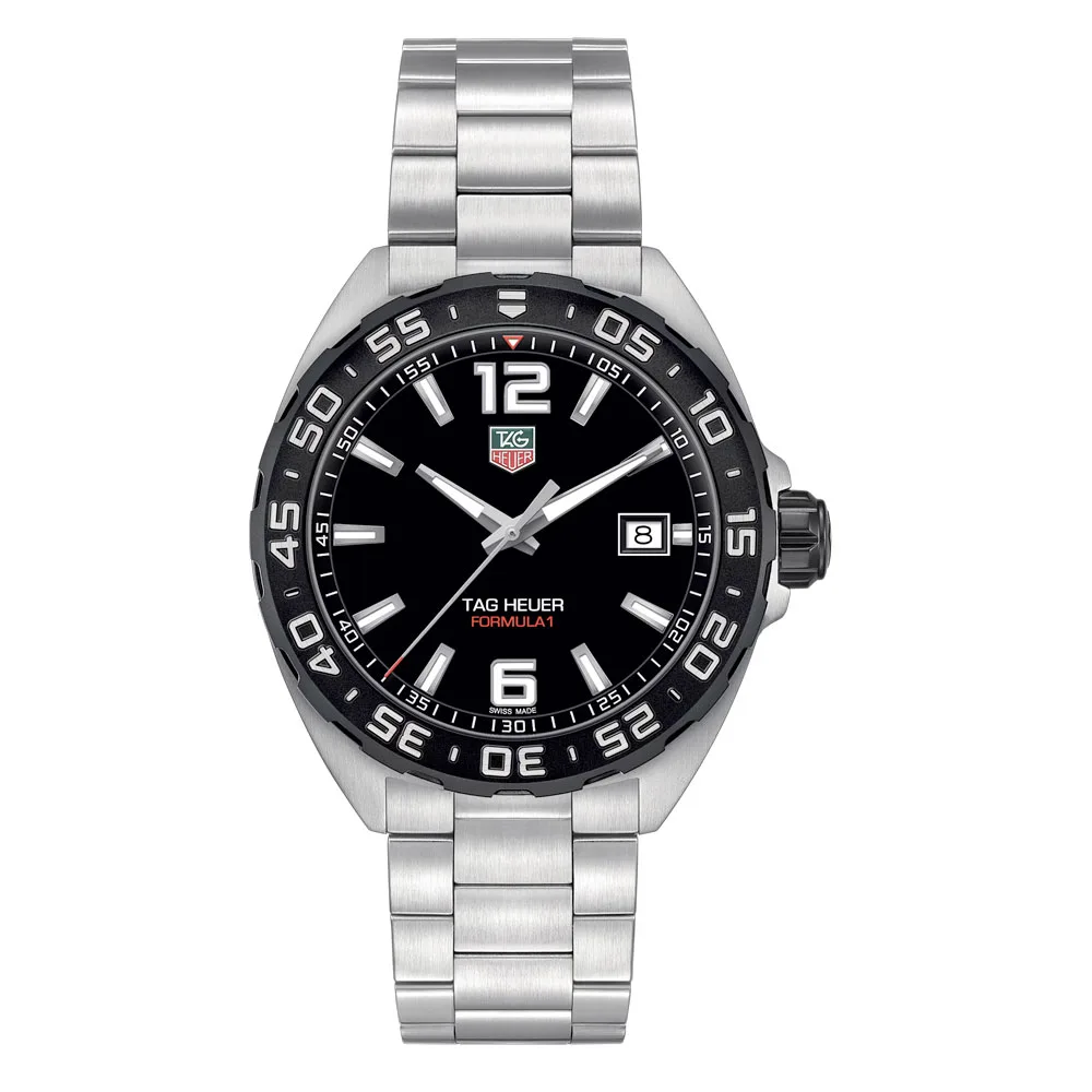 TAG Heuer WAZ1110.BA0875 Formula 1 Quartz 41 Stainless Steel Black Dial Watch