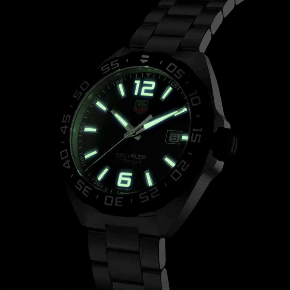 TAG Heuer WAZ1110.BA0875 Formula 1 Quartz 41 Stainless Steel Black Dial Watch - Image 3