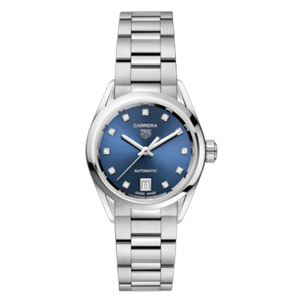 TAG Heuer WBN2413.BA0621 Carrera Date Automatic 29 Stainless Steel Blue - Diamond Dial Watch 3 TAG Heuer WBN2413.BA0621 Carrera Date Automatic 29 Stainless Steel Blue - Diamond Dial Watch