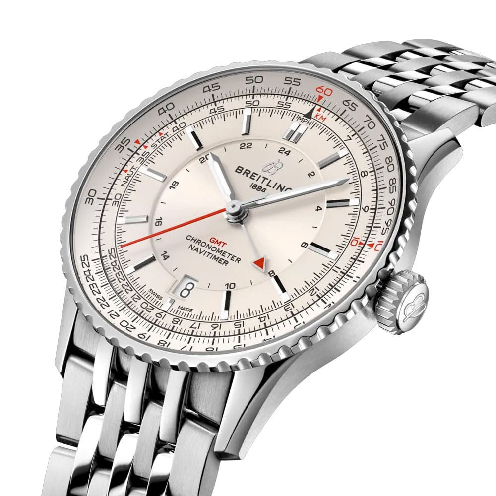 Breitling A32310211G1A1 Navitimer Gmt 41 Automatic Stainless Steel Silver Dial Watch - Image 2