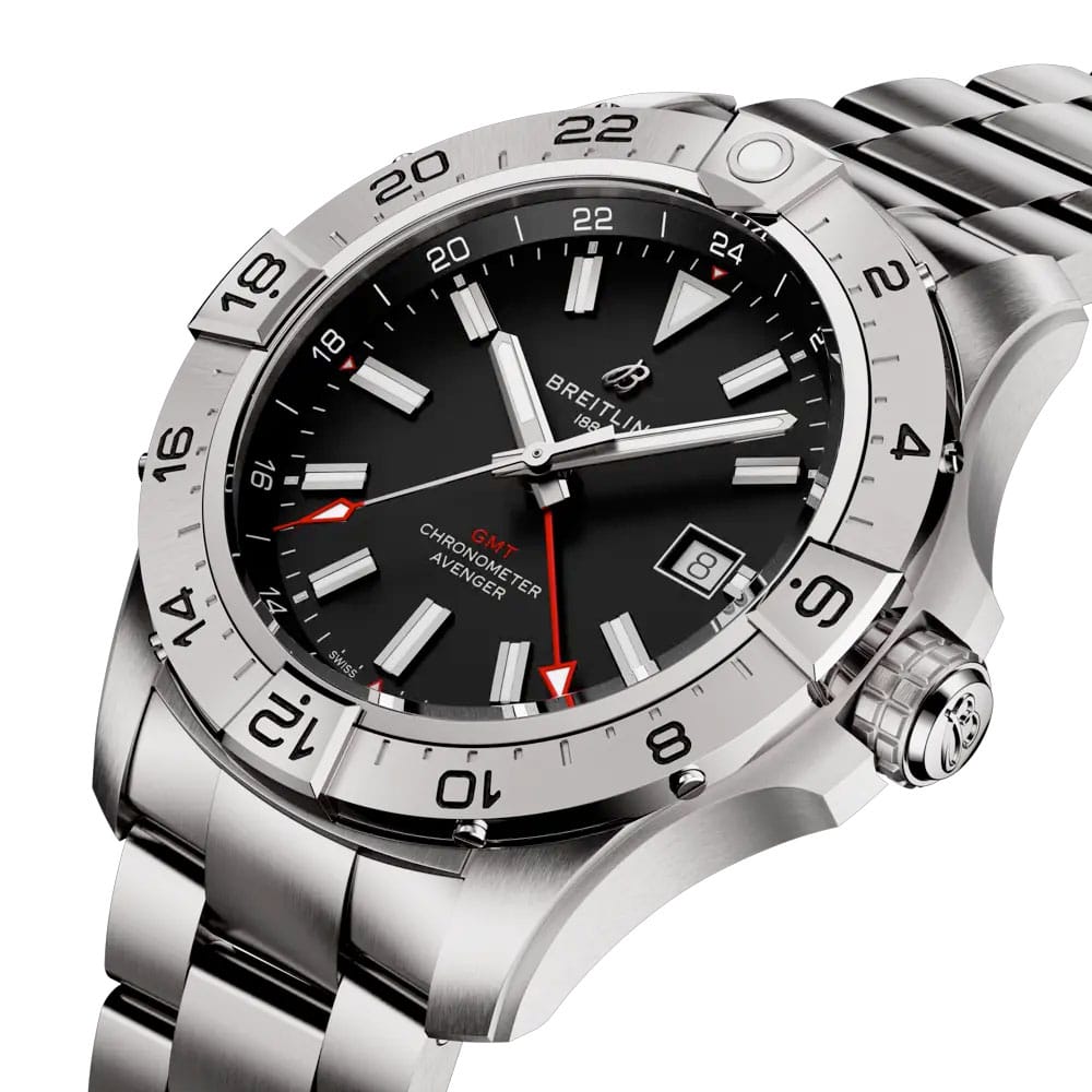 Breitling A32320101B1A1 Avenger Automatic Gmt 44 Stainless Steel Black Dial Watch - Image 2