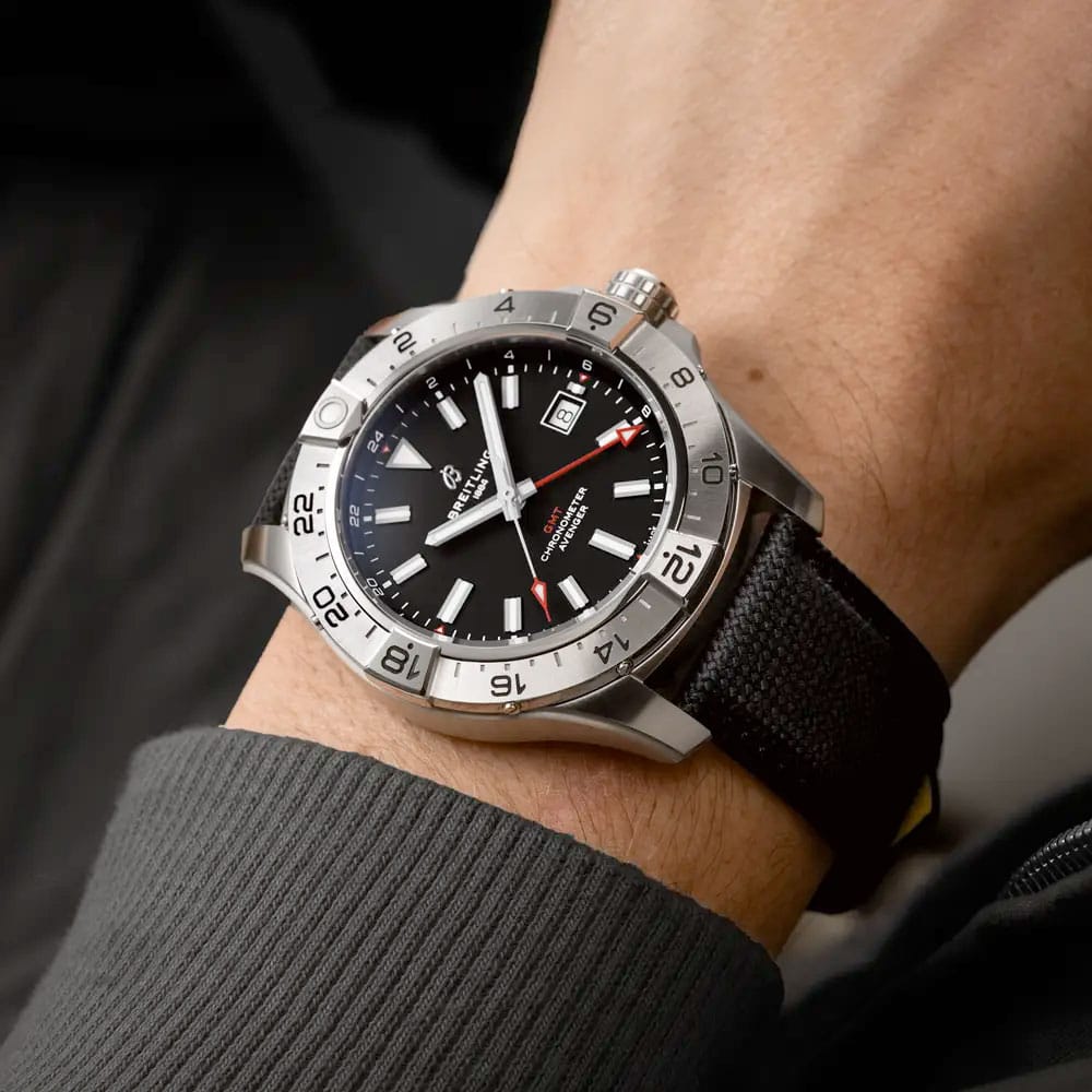 Breitling A32320101B1X1 Avenger Automatic Gmt 44 Stainless Steel Black Dial Watch - Image 2