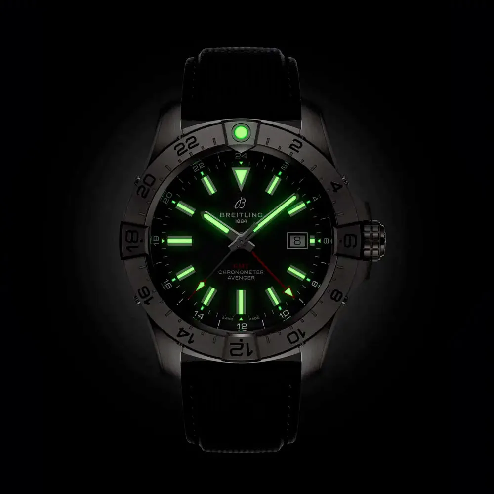 Breitling A32320101B1X1 Avenger Automatic GMT 44 Stainless Steel Black Dial Watch - Image 3