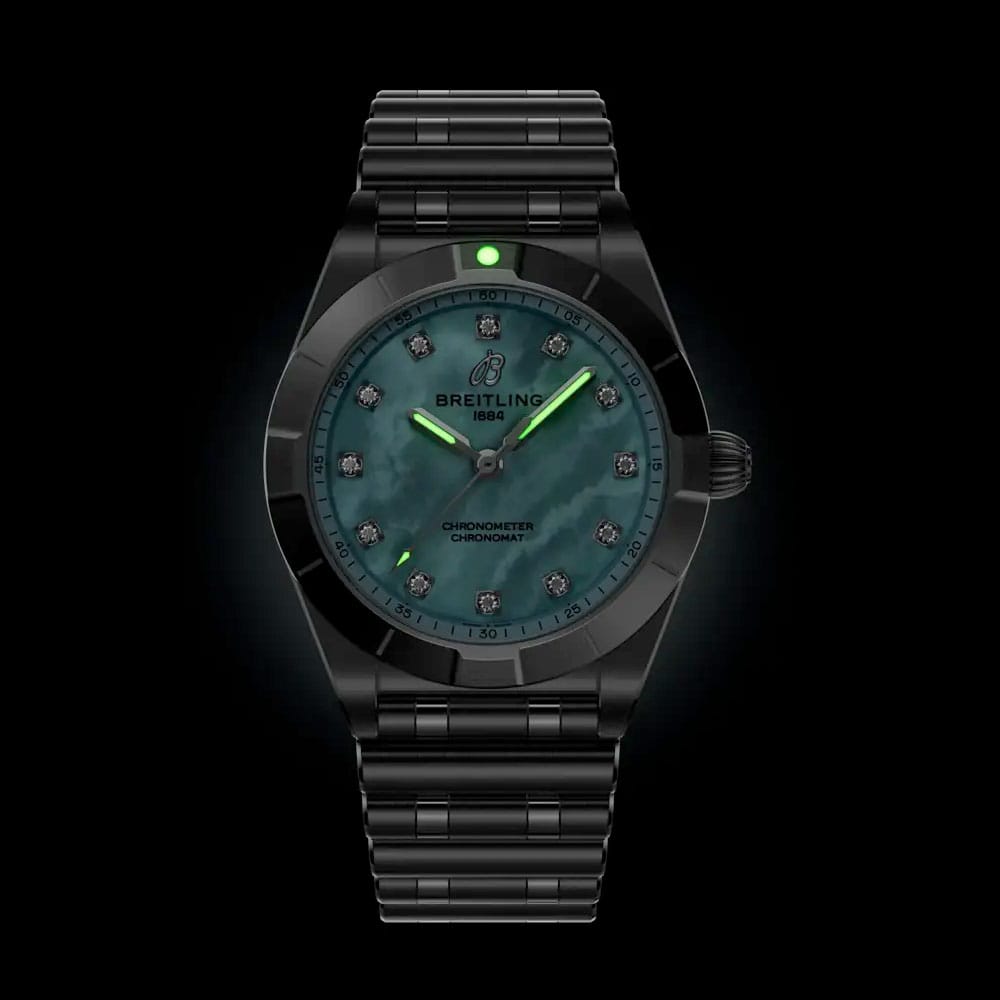 Breitling A72310101C1A1 Chronomat 28 Stainless Steel Blue Mother-Of-Pearl Dial Watch - Image 3