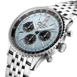 Breitling AB0138241C1A1 Navitimer B01 Chronograph 43 Stainless Steel Ice Blue Dial Watch - Image 3