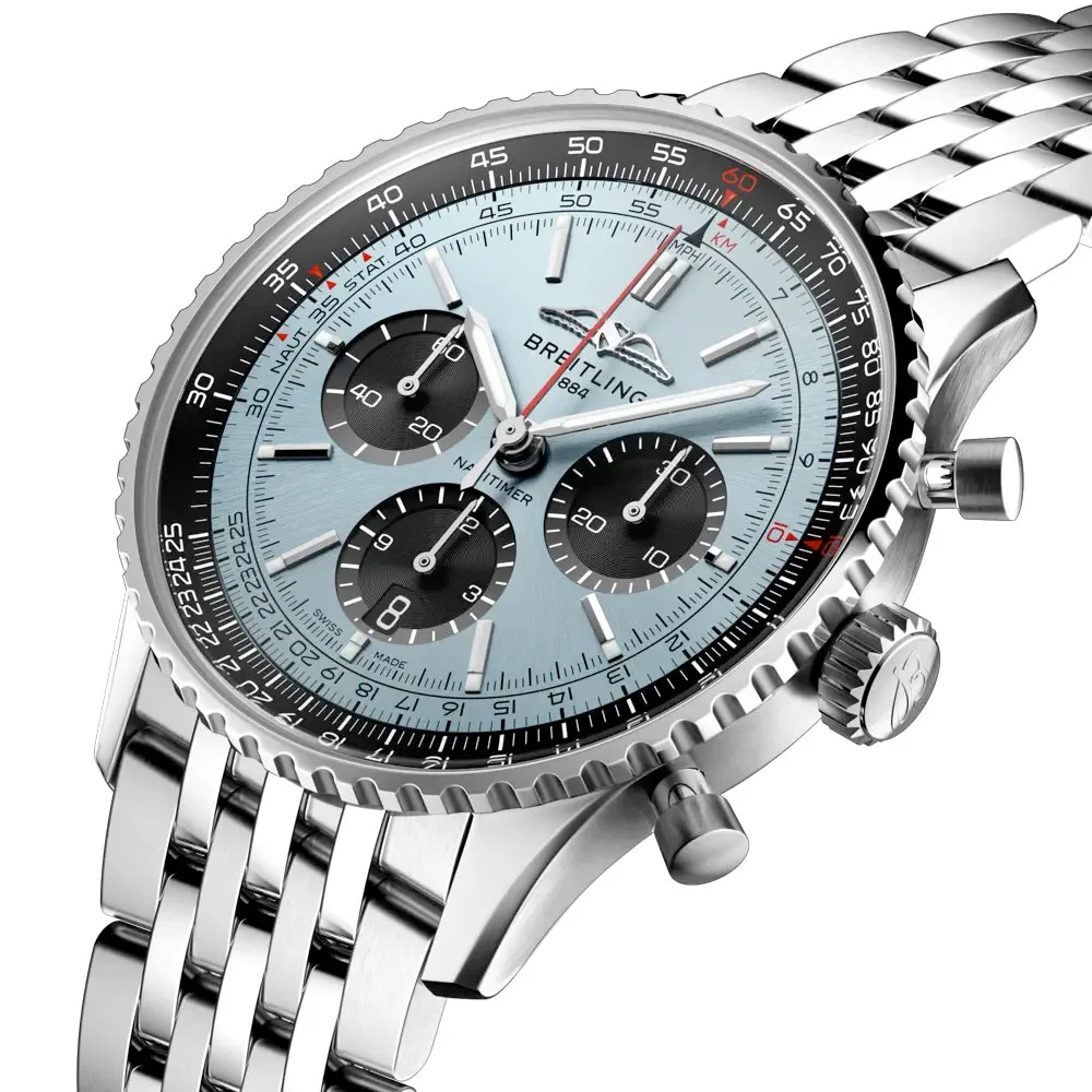 Breitling AB0138241C1A1 Navitimer B01 Chronograph 43 Stainless Steel Ice Blue Dial Watch - Image 3