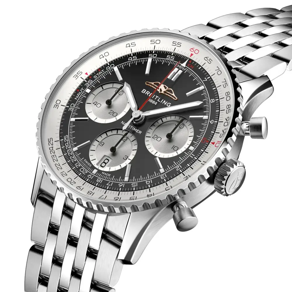 Breitling AB0139211B1A1 Navitimer B01 Chronograph 41 Stainless Steel Black Dial Watch 4 Breitling AB0139211B1A1 Navitimer B01 Chronograph 41 Stainless Steel Black Dial Watch - Image 2