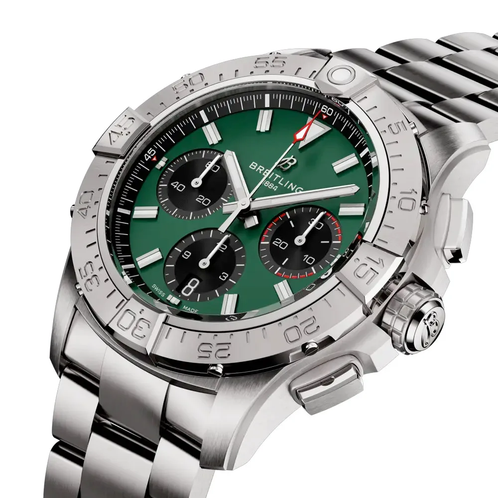 Breitling AB0146101L1A1 Avenger B01 Chronograph 42 Stainless Steel Green Dial Watch - Image 2