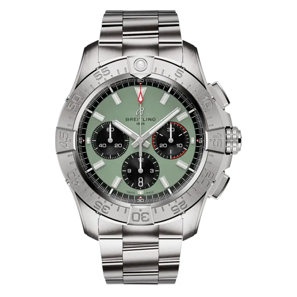 Breitling AB0147101L1A1 Avenger B01 Chronograph 44 Stainless Steel Green Dial Watch 3 Breitling AB0147101L1A1 Avenger B01 Chronograph 44 Stainless Steel Green Dial Watch