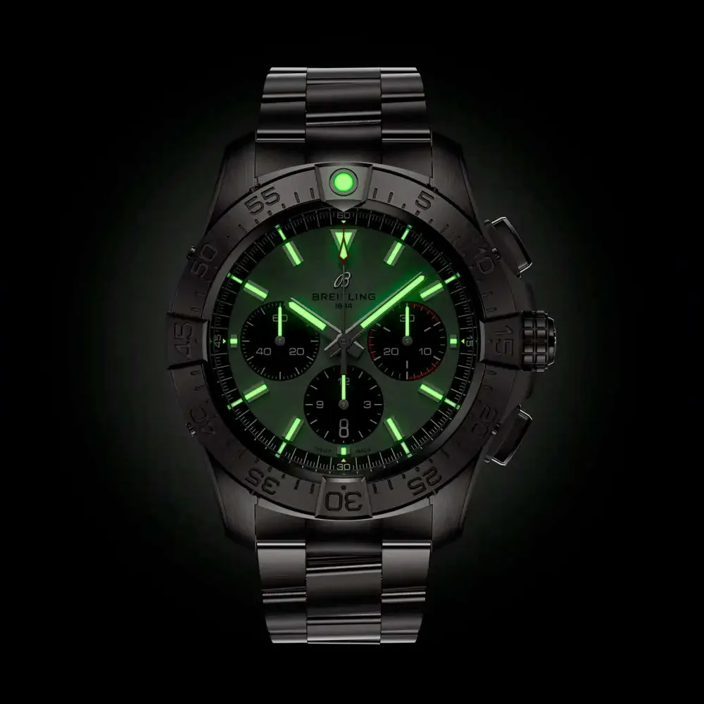 Breitling AB0147101L1A1 Avenger B01 Chronograph 44 Stainless Steel Green Dial Watch 5 Breitling AB0147101L1A1 Avenger B01 Chronograph 44 Stainless Steel Green Dial Watch - Image 3