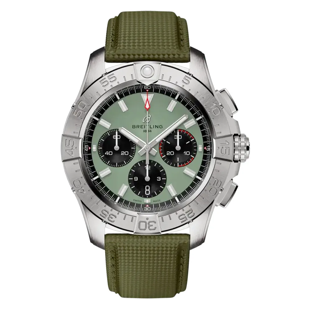Breitling AB0147101L1X1 Avenger B01 Chronograph 44 Stainless Steel Green Dial Watch