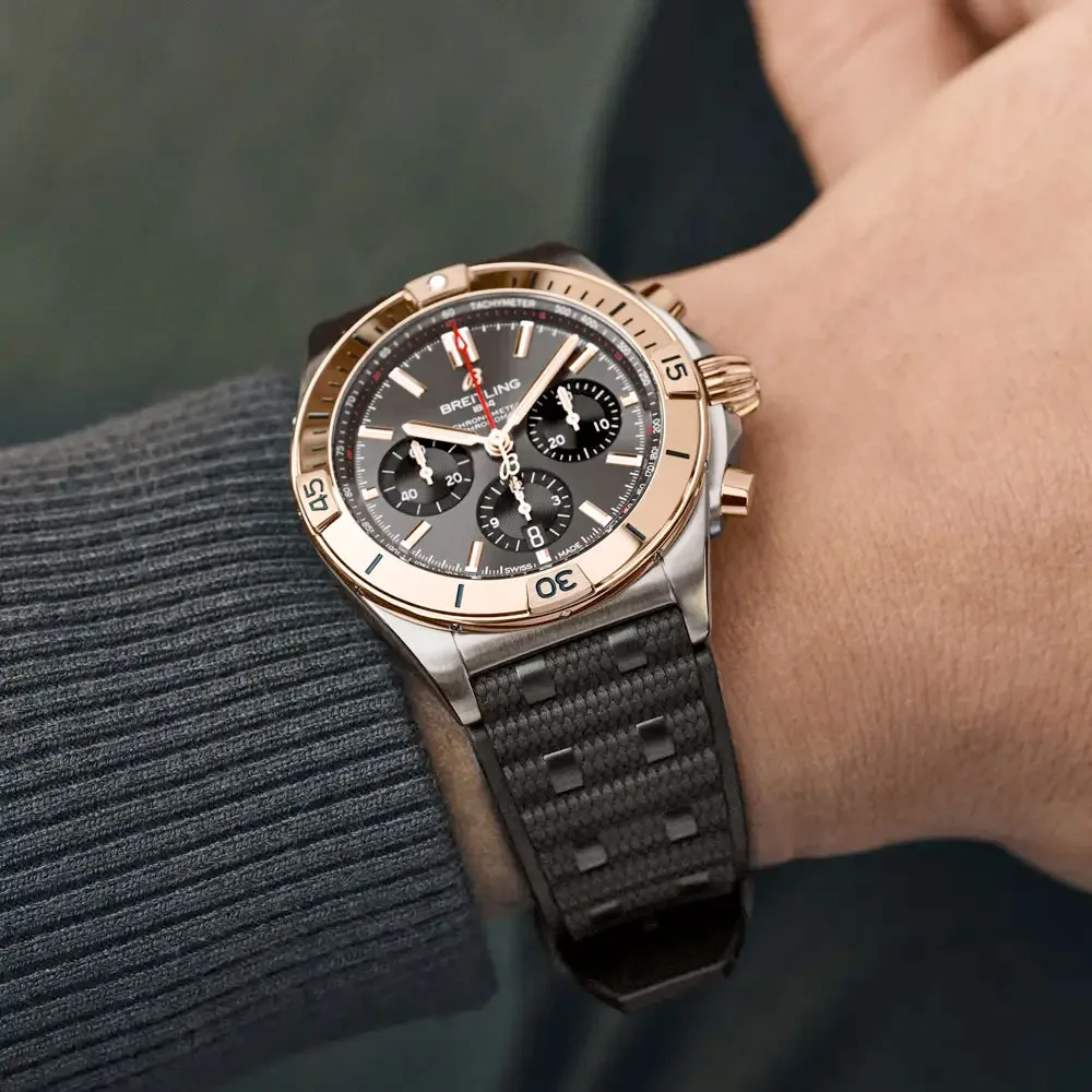 Breitling UB0134101B1S1 Chronomat B01 42 Stainless Steel Red Gold Anthracite Dial Watch 5 Breitling UB0134101B1S1 Chronomat B01 42 Stainless Steel Red Gold Anthracite Dial Watch - Image 3