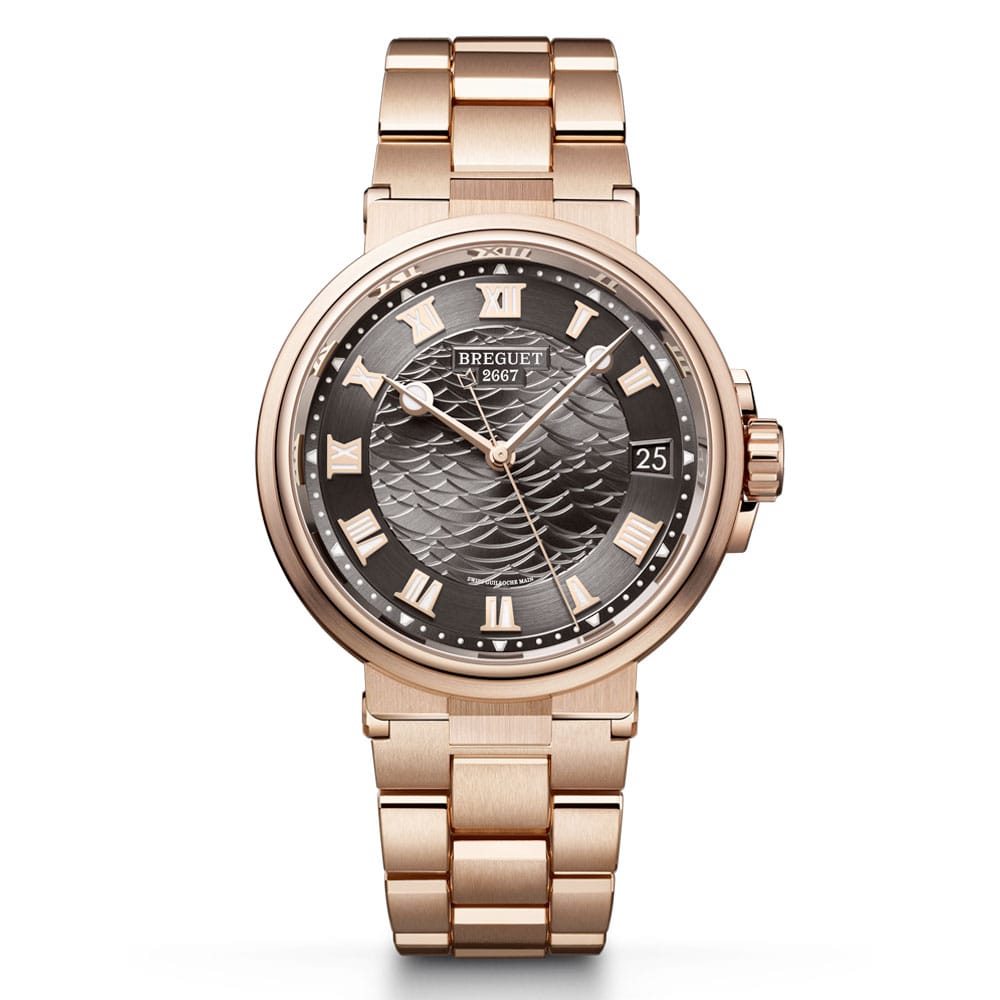 Breguet 5517Br/G3/Rz0 Marine 5517 Rose Gold Slate Grey Dial Watch