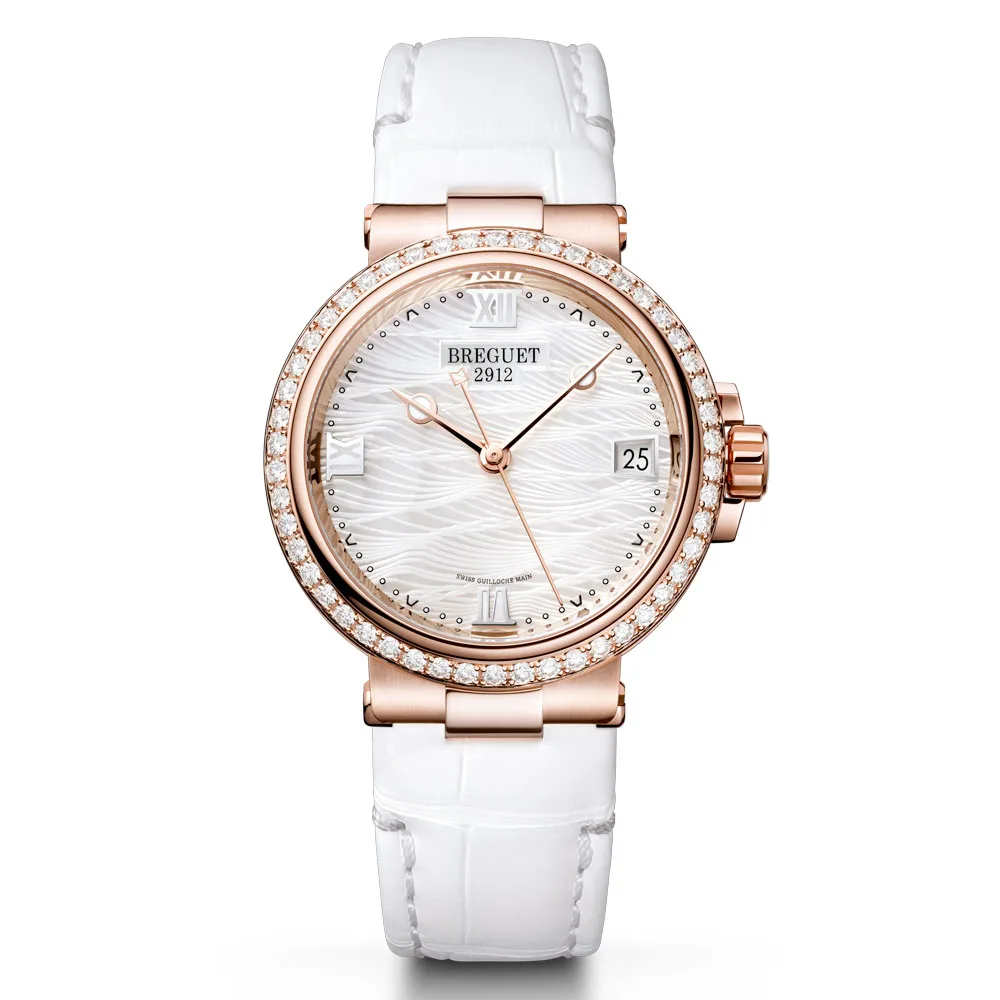 Breguet 9518BR/52/984 D000 Marine 9518 Rose Gold - Diamond Alligator Mother-of-Pearl Dial Watch 3 Breguet 9518BR/52/984 D000 Marine 9518 Rose Gold - Diamond Alligator Mother-of-Pearl Dial Watch