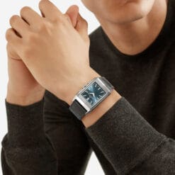Jaeger-LeCoultre Q389848J Reverso Tribute Chronograph Stainless Steel Blue Dial Watch - Image 3
